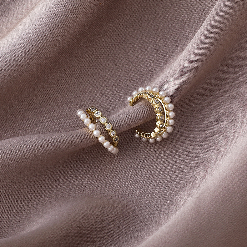 Fashion Diamond Pearl Ear Clip display picture 3