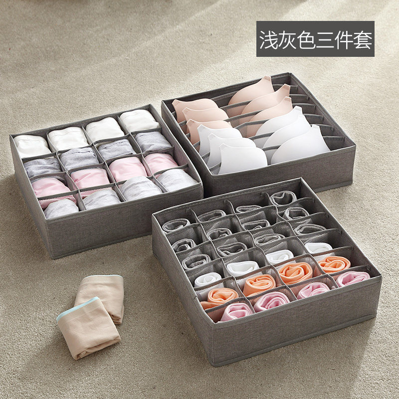 Sock Compartment Storage Box Underwear Storage Box Home Wardrobe Drawer Type Foldable Bra Box Wholesale