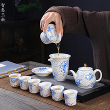 網紅禮品中國白茶具陶瓷蓋碗羊脂玉整套功夫茶具套裝茶壺茶杯批發