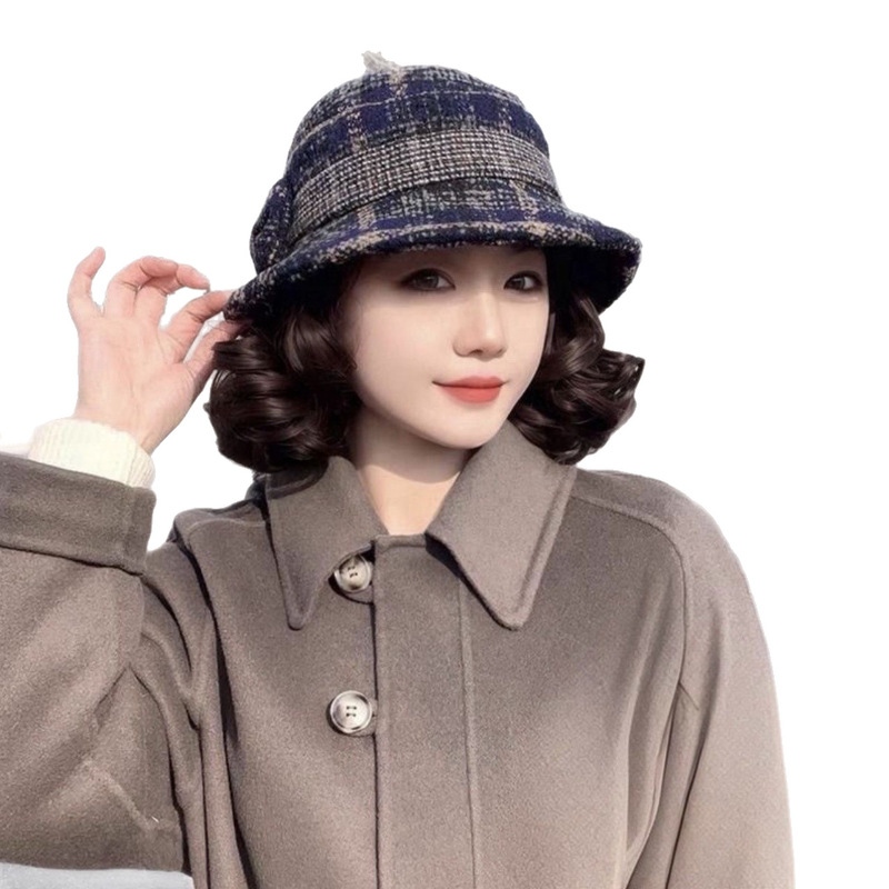 中老年人帽子女秋冬季妈妈毛呢礼帽加厚奶奶布盆帽春秋休闲渔夫帽|undefined