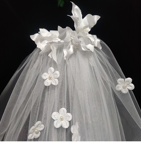 French veil bride main wedding dress forest style pearl flower fairy beauty travel photo and makeup styling short style wedding certificate