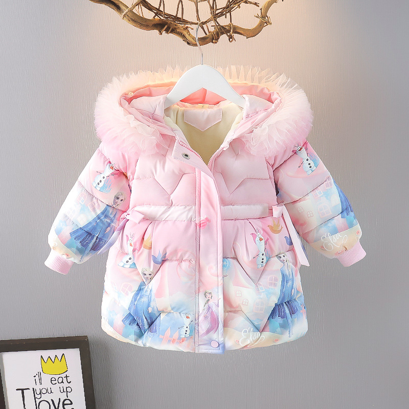 Ropa para niños al por mayor de invierno para niñas congeladas Aisha abrigo forrado de algodón acolchado Chaqueta acolchada de algodón Aisha engrosada para nuevas niñas