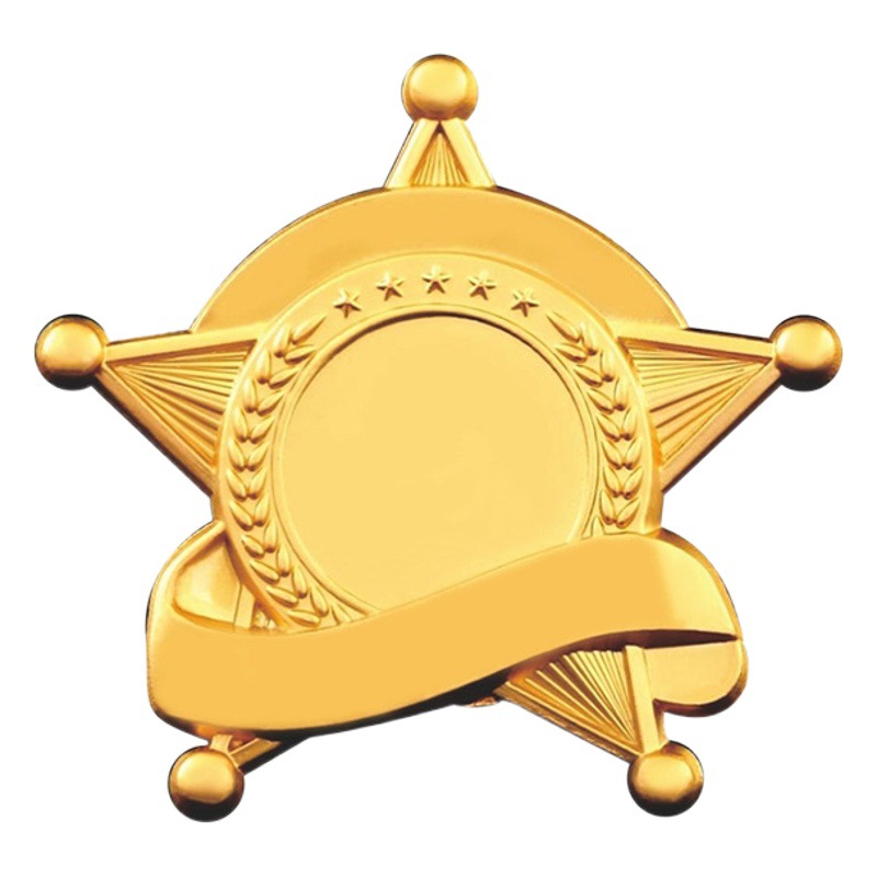 Insignia de metal pintada, broche de estrella de cinco puntas, insignia de pecho, insignia de honor para reunión corporativa, medalla conmemorativa, insignia de honor image 1