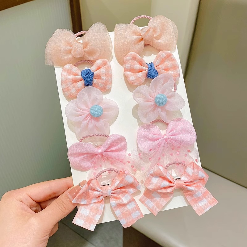 Los niños de pelo lindo lazo de goma accesorios para el cabello de verano nueva niña flor colorida cuerda de pelo arco cuerda de pelo