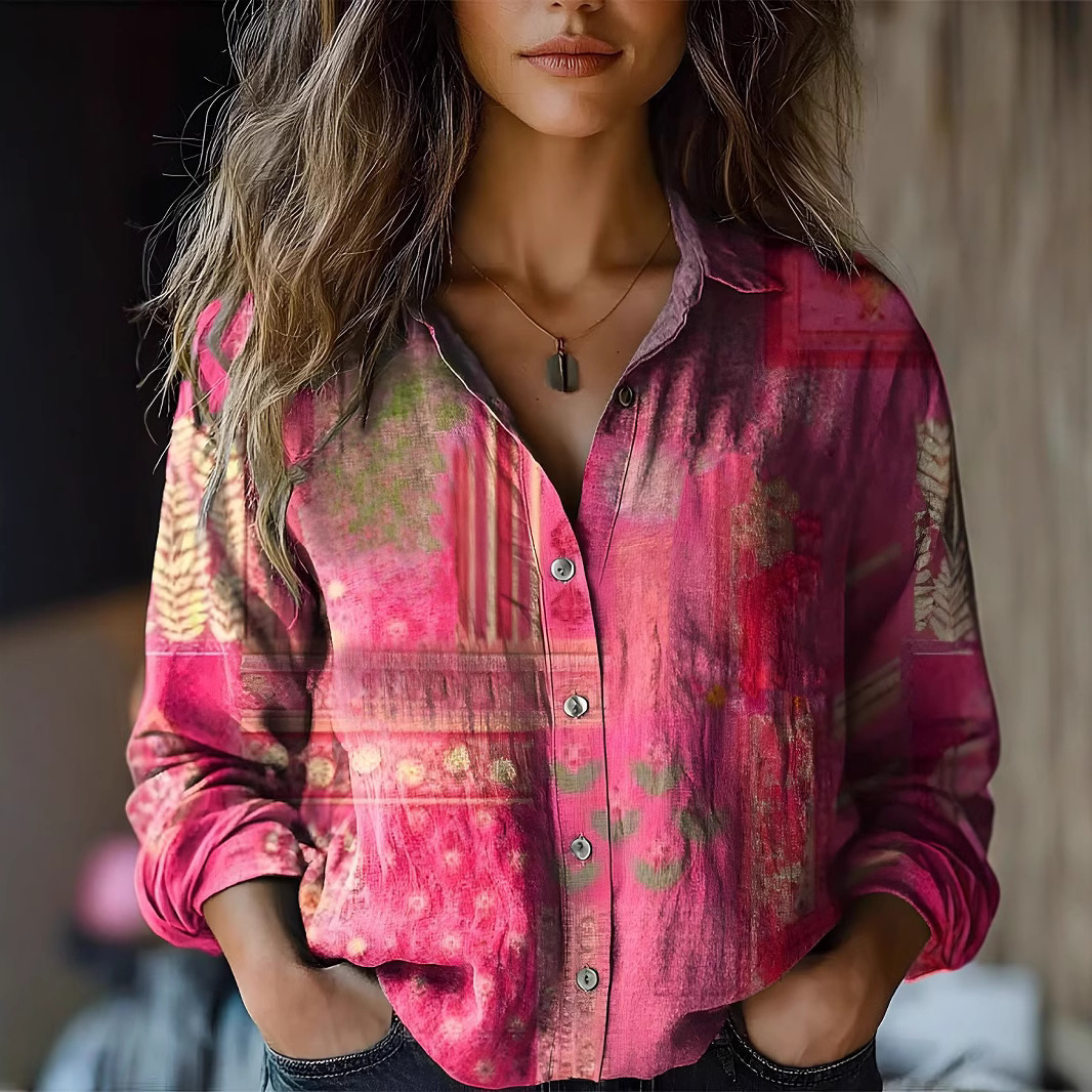 2026 Cross-Border European And American Foreign Trade Women's Clothing Spring/Summer New Vintage Printed Long-Sleeve_ecoleips.com