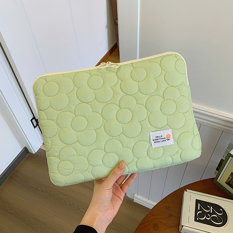 Cross-border Korean version of ipad11 inch storage bag cute flower notebook computer liner bag 13/14/15 protective cover