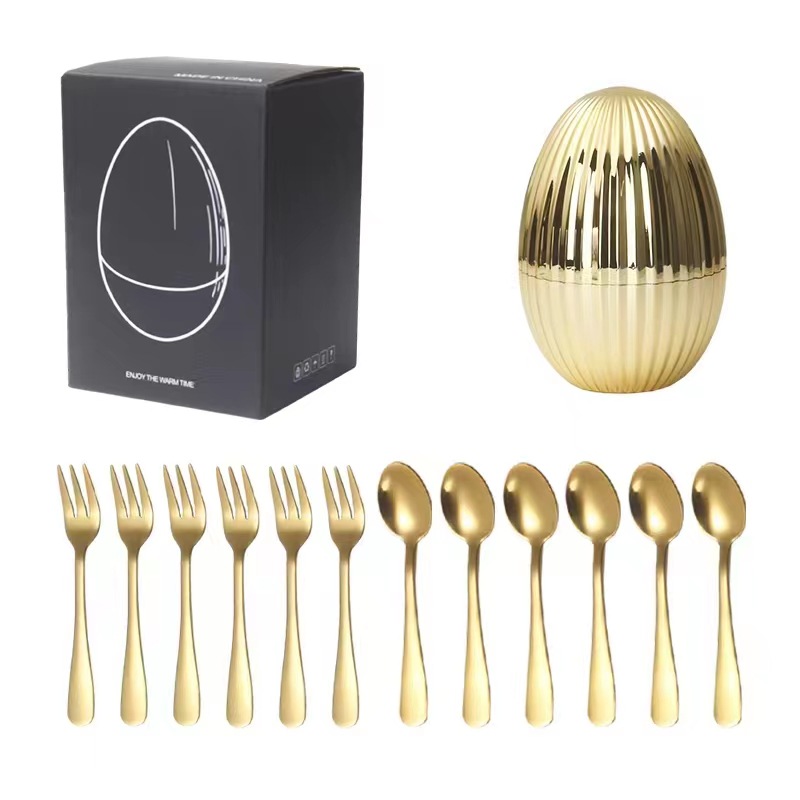 작은 줄무늬 12 피스 골드