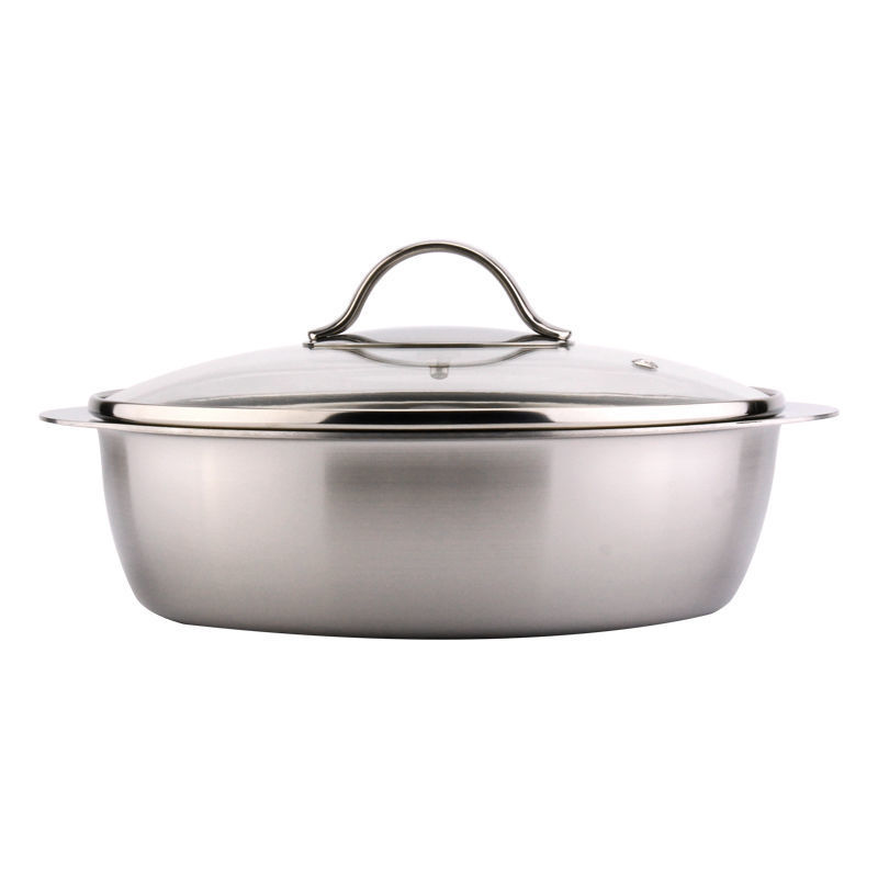 COOKONE 18 / 10 cuenca de acero inoxidable cuenca de sopa doméstica gruesa cuenca de verduras olla seca sopa clara sartén de sopa