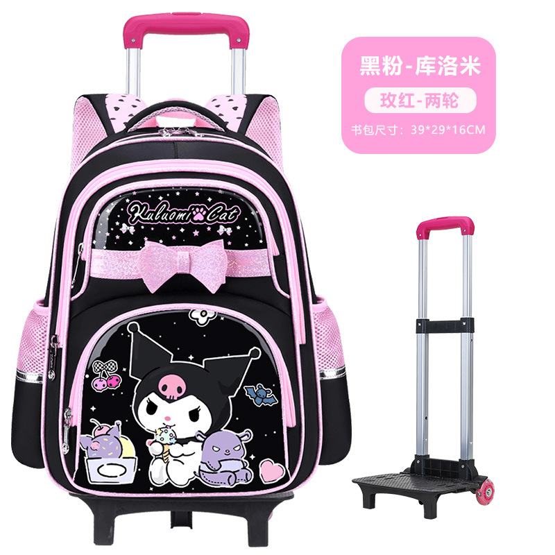 Mochila Escolar con Carro de Tela Oxford Impermeable y Transpirable para Escuela Primaria