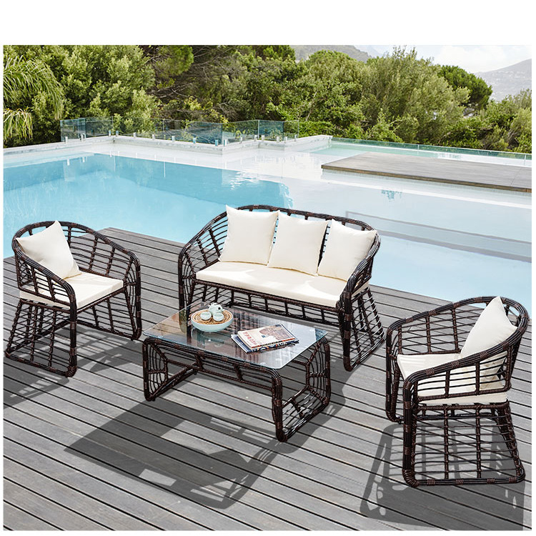 Sofa courtyard leisure set, indoor rattan furniture for coffee shops, terrace, cafe, outdoor rattan furniture, rattan chairs for relaxation