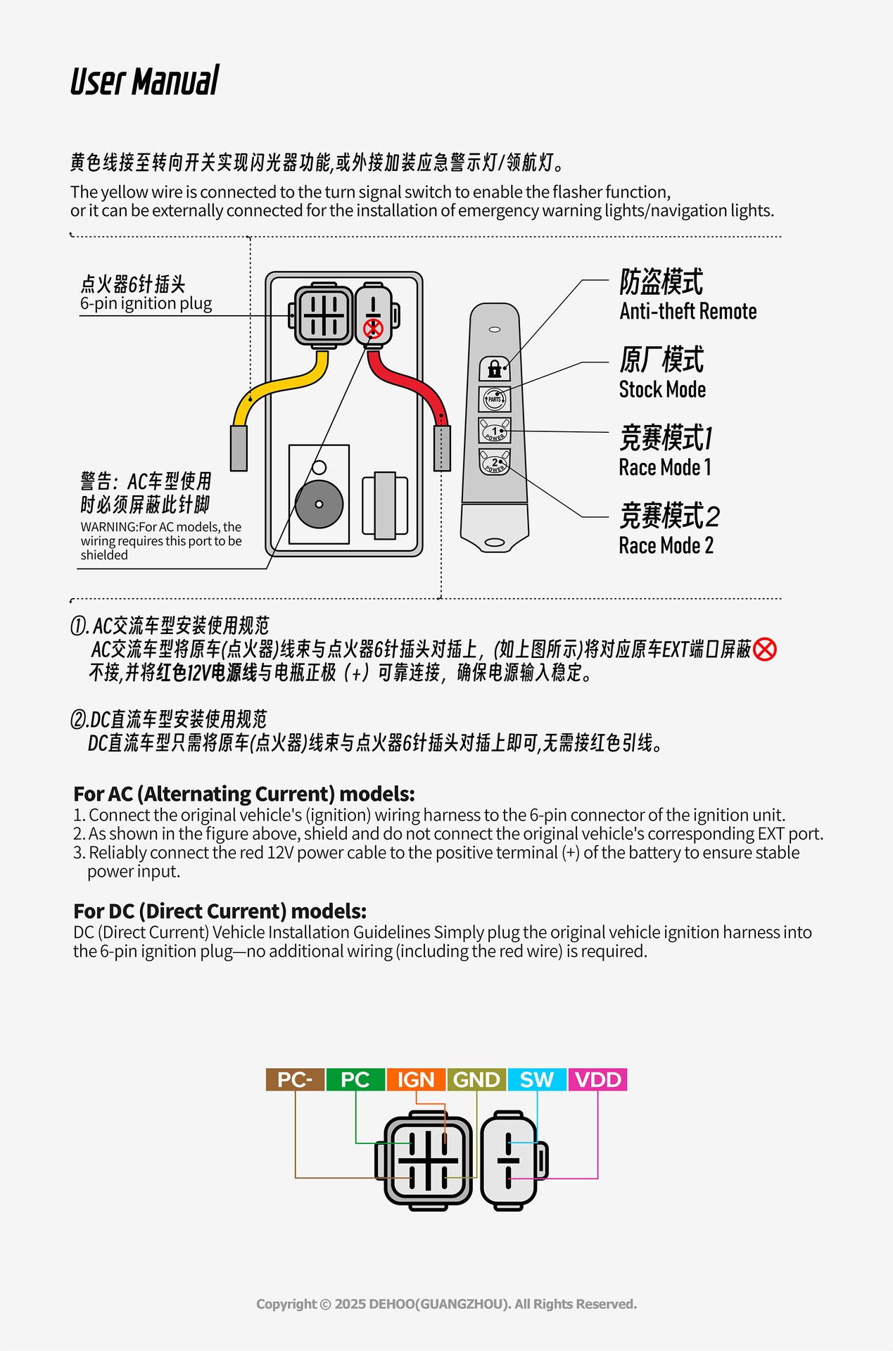 Gy6 Remote Control Anti-Theft Built-In Flasher Manufacturer Direct Approval Cross-Border Popular High-Performance Motorcycle Igniter
