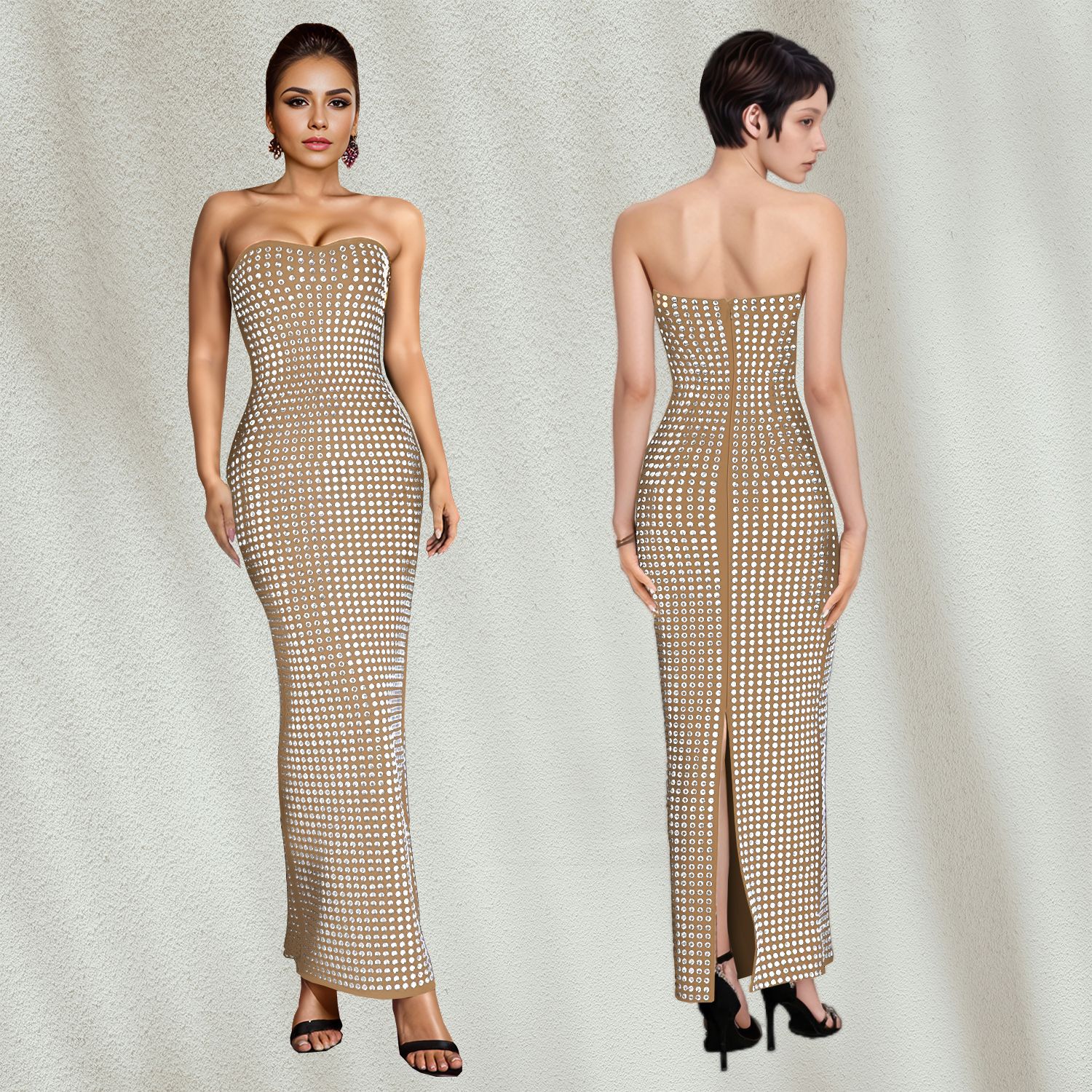 C7162 AliExpress transfronterizo Amazon Europa y América ropa de moda de mujer hombro abierto taladro caliente apertado vestido de cadera
