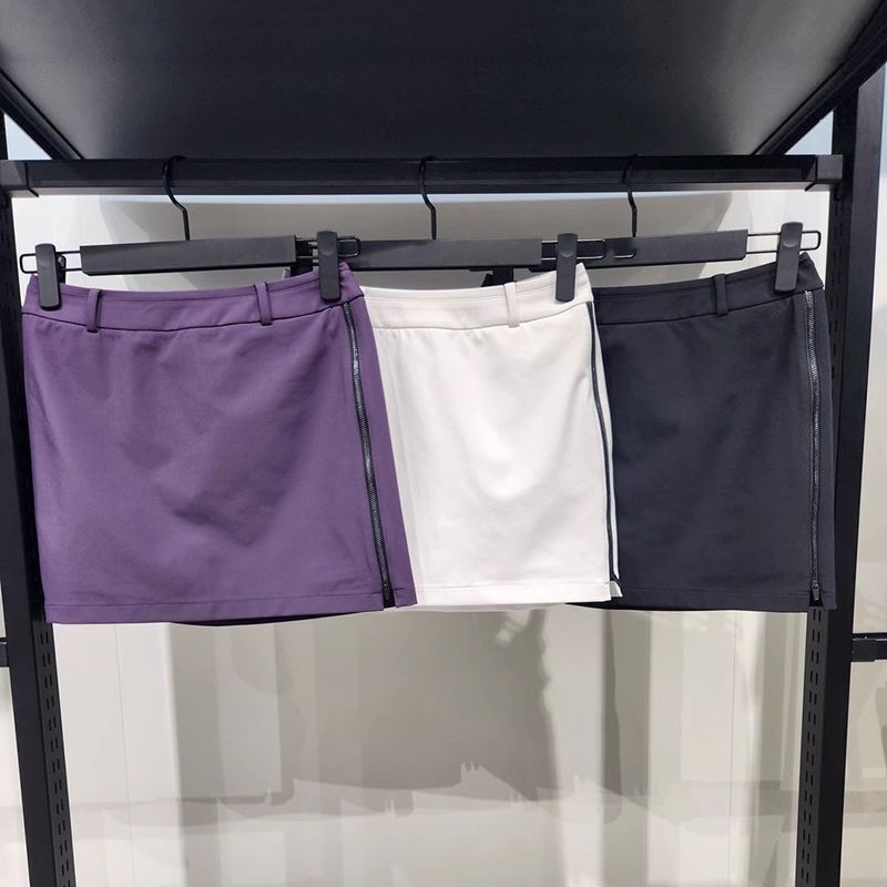 Autumn and Winter Golf Ladies Slimming Short Skirt Outdoor Casual Zipper Chic Long Sleeve Color Matching Knitted Sweater Suit