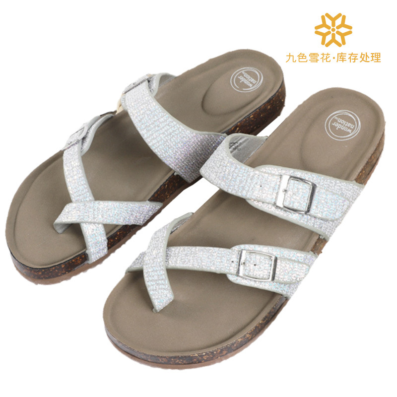Sandalias Planas de Corcho a la Moda, Estilo Combinado para Padres e Hijos, Nueva Temporada de Verano 2025, Chanclas con Clip para la Punta, Zapatos de Playa para Exteriores, Uso Doméstico.