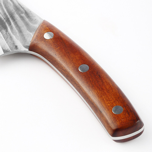 Hand-forged boning knife, pig, beef and mutton carving knife, rosewood butchering hammer splitting knife, sharp skinning knife