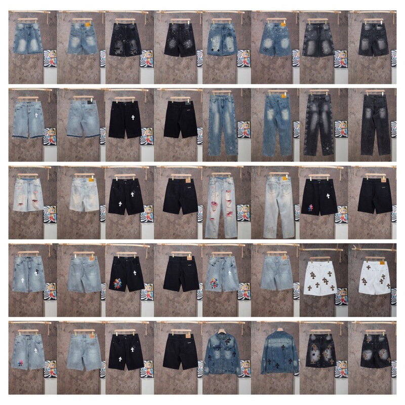 2026 correct version cross-border CH Chrome Hearts summer new trendy straight-leg jeans and shorts for men and women wholesale 2026 correct version cross-border CH Chrome Hearts summer new trendy straight-leg jeans and shorts for men and women wholesale