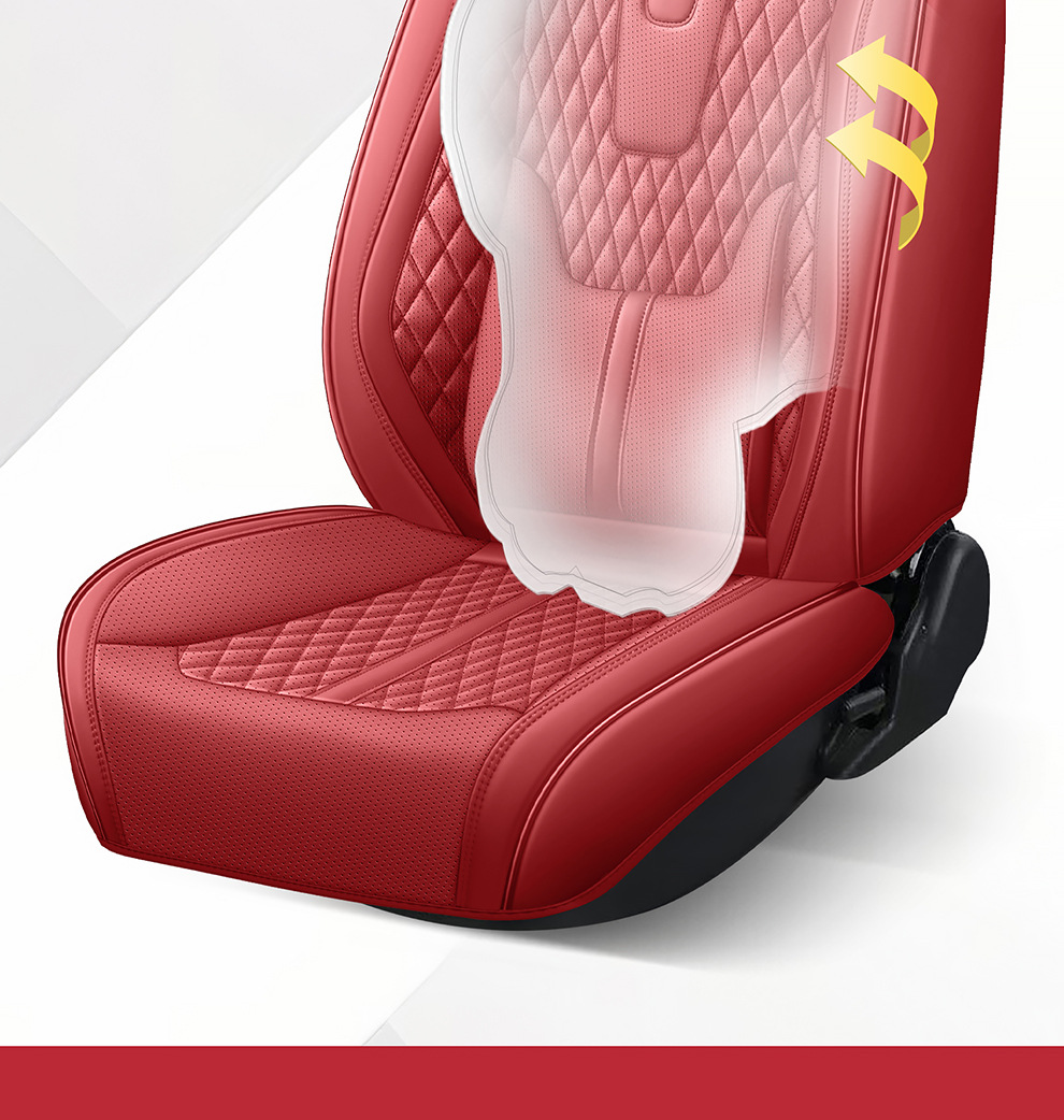 Cross-Border Export Full Leather 3D Car Seat Cushion All-Inclusive Four-Season Universal Solid Waist Perforated Car Seat Cover Car Seat Cushion
