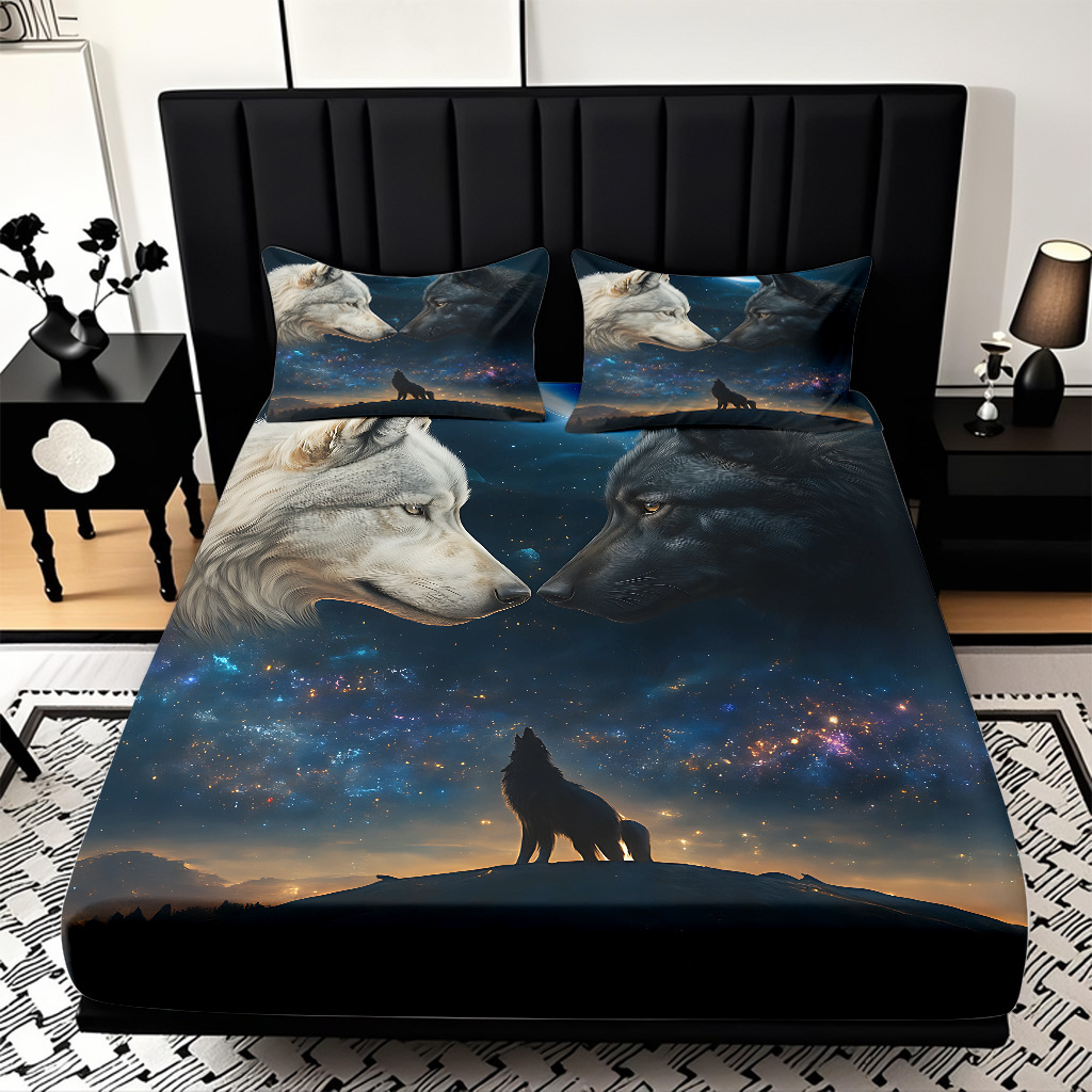 TEMU / JIT Hot Wolf 3D Digital Printing Quilt Set Soporte internacional exclusivo para la impresión