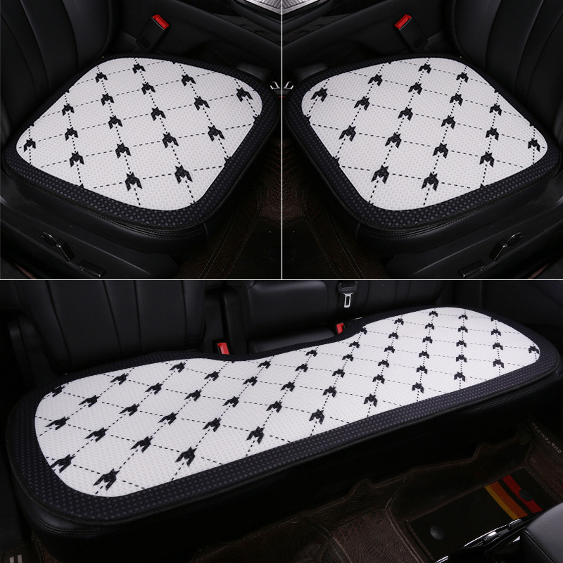 New Car Seat Cushion, Universal for All Seasons, Linen Seat Cushion, Half-Wrapped Waist-Cushion, Summer Cooling Pad, Non-Slip Breathable Seat Cushion Cover