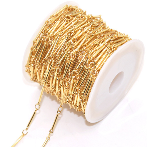 High-quality color-preserving copper-plated 14K real gold chain stick thin chain tassel necklace bracelet handmade DIY jewelry accessories