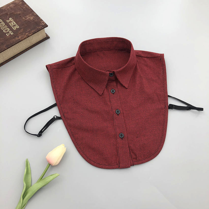 빨간색 체크 포인트 칼라