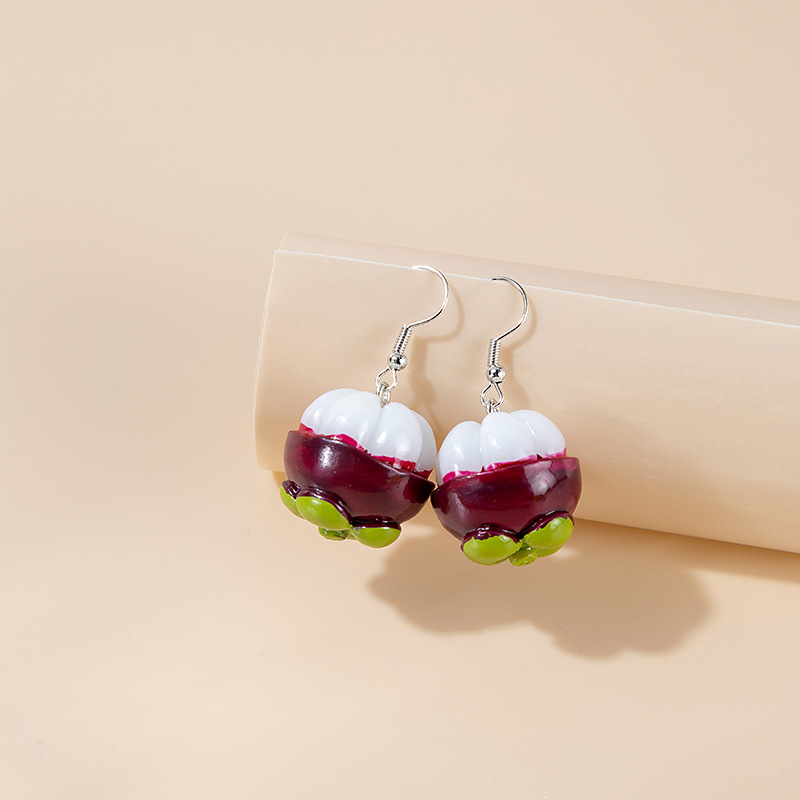 1 Pair Cute Fruit Resin Women's Earrings display picture 1
