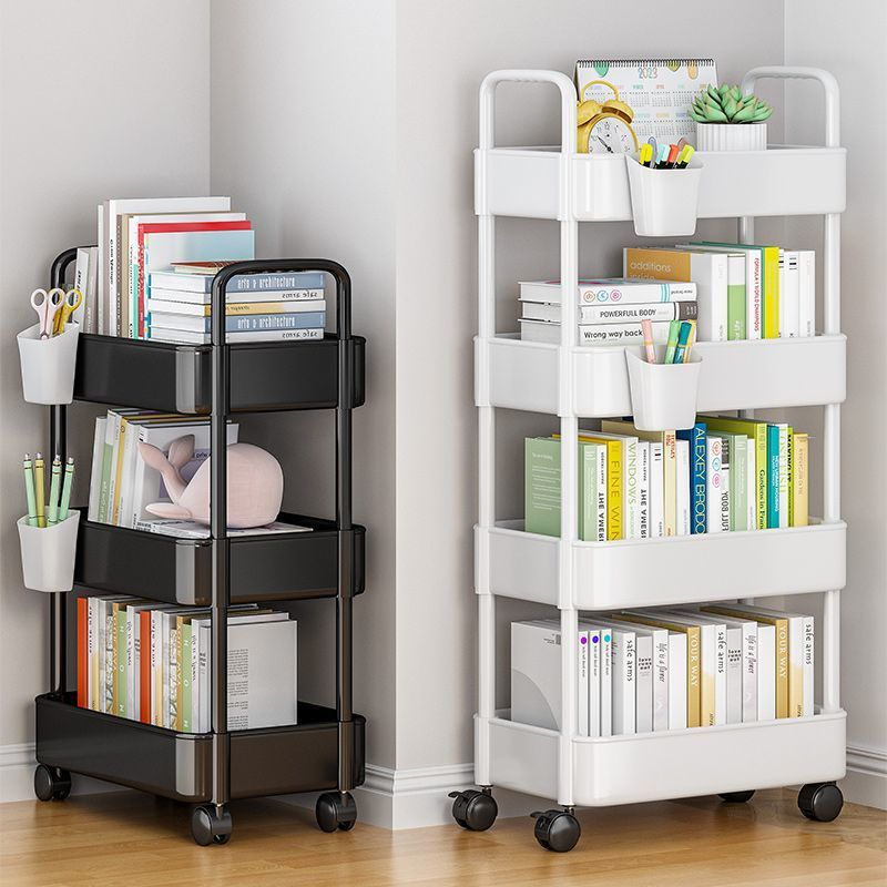 Movable Bookshelf Storage Rack Children's Toy Storage Rack Household Snack Trolley with Wheels Floor Simple Bookcase