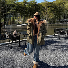 『苍山赴雪』 工装连帽宽松廓形皮草派克羽绒服女时尚保暖网红同