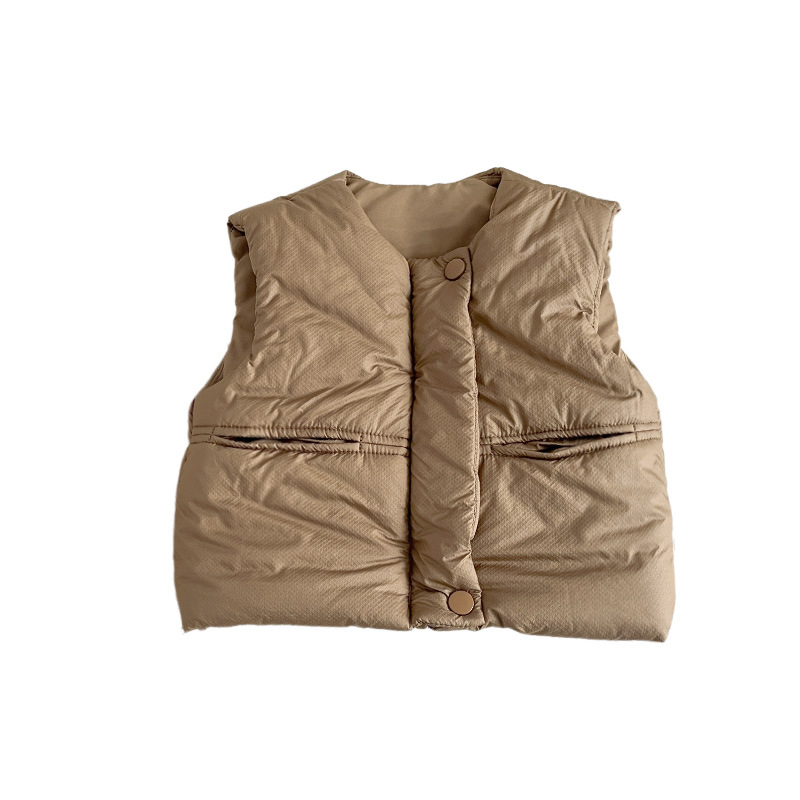 Chaleco de algodón coreano para niñas otoño y invierno para bebés más gruesos chaleco de bebé chaleco de moda caliente camisa de hombro