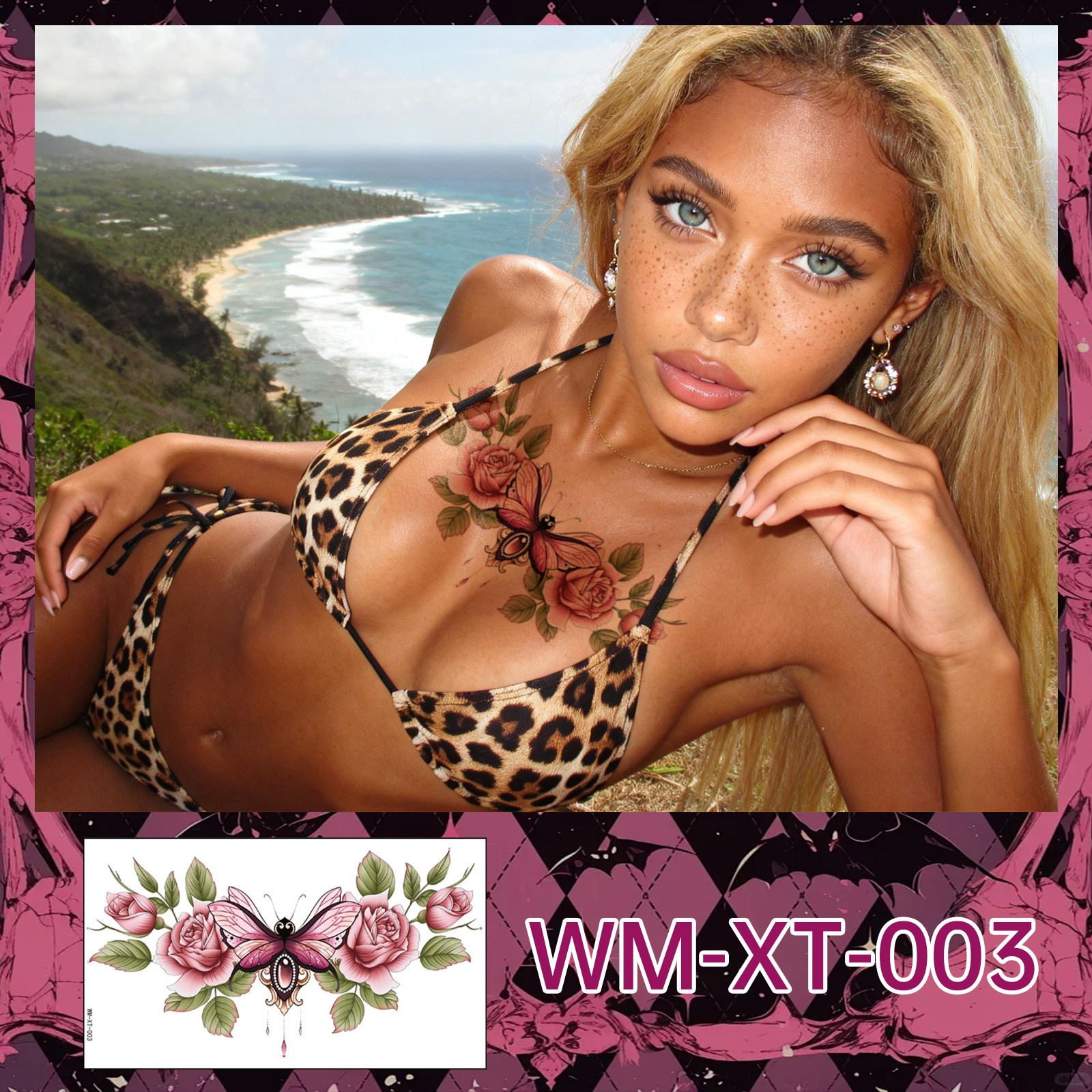 WM-XT-003 de tatouage de la clavicule thoracique / 240*138mm