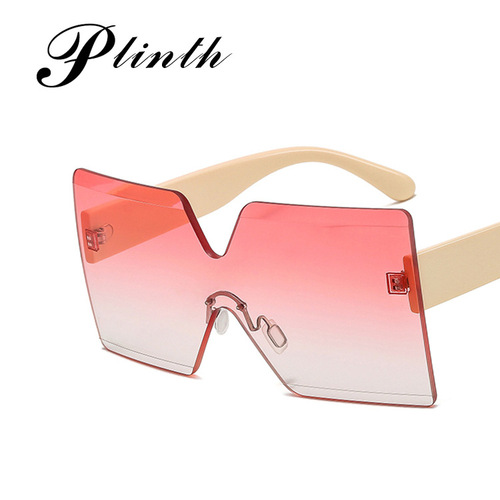  New Fashion Full Rim Sunglasses, European and American Trend, Frameless Black Sunglasses, Cross-border Fashion Eyewear, Trendy and Stylish