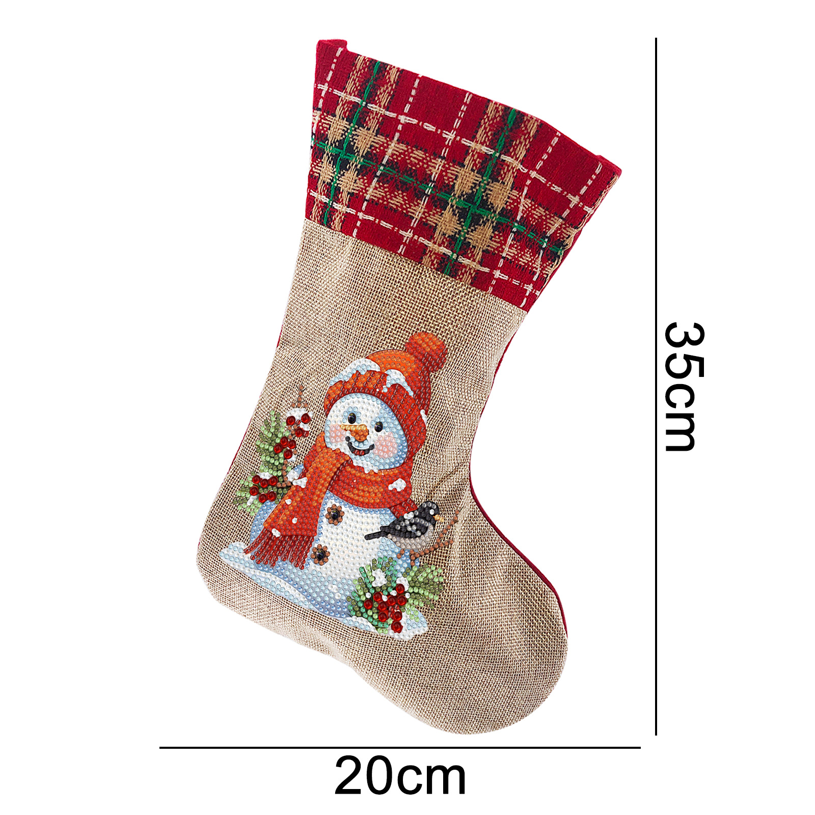 Diamante dibujo perimetral DIY calcetines de Navidad hechos a mano diamante pegado bolsas de dulces bolsas de regalo de Navidad bolsas de lino distribuibles