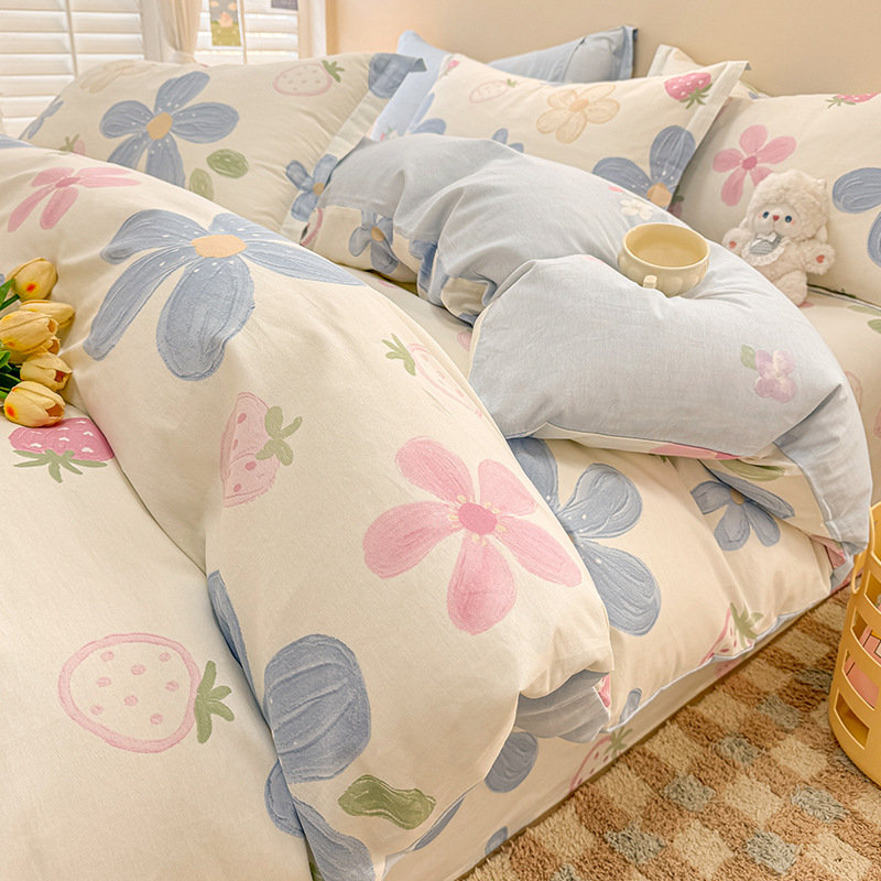 Otoño e invierno engrosado calentamiento algodón cuatro piezas pequeñas frescas 2025 nueva sábanas de algodón de invierno cubierta cama