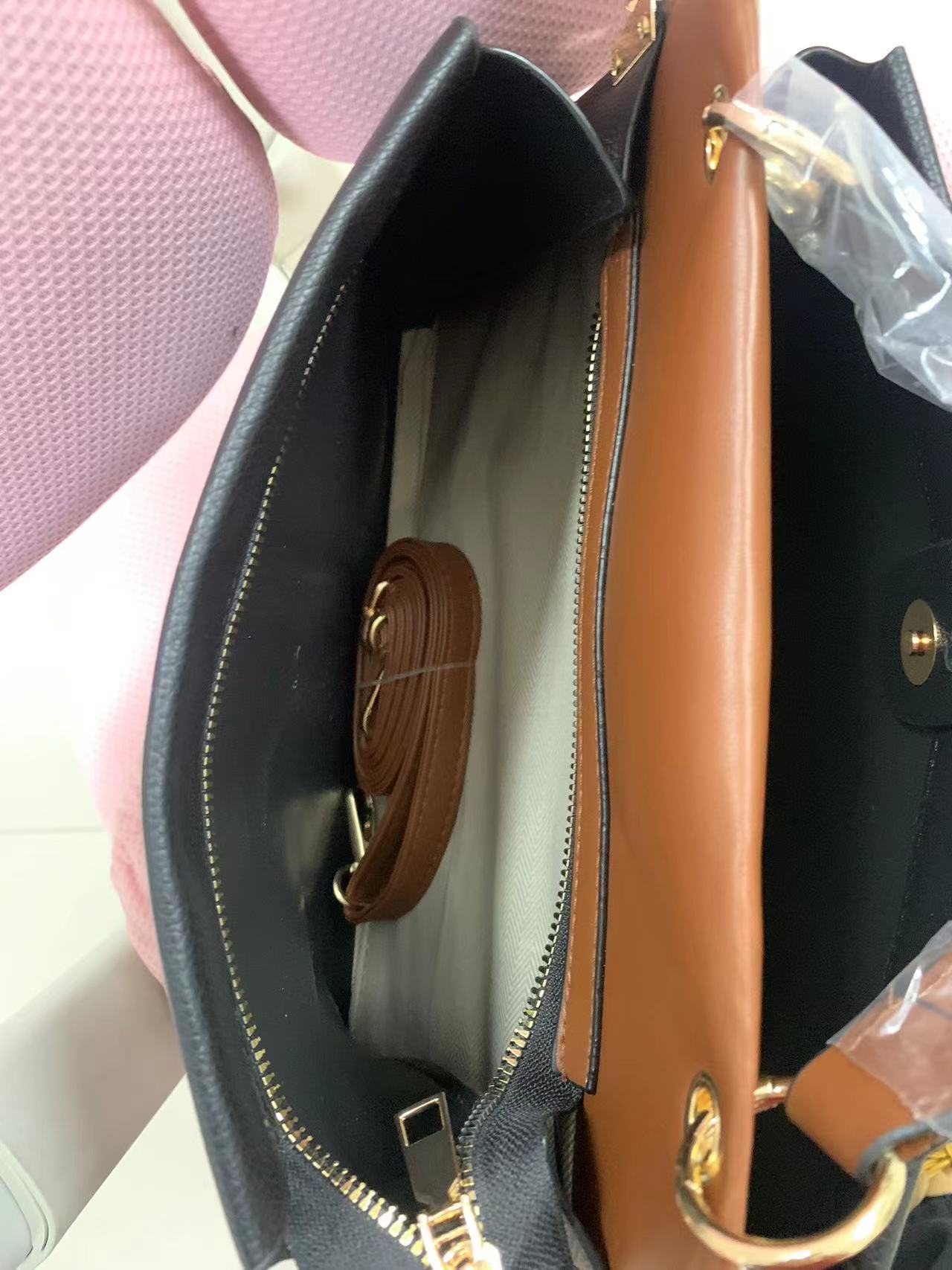 Foreign trade commuter women's bag 2024 spring and summer new contrast color handbag single shoulder crossbody women's bag large capacity women's bag_voghion.com
