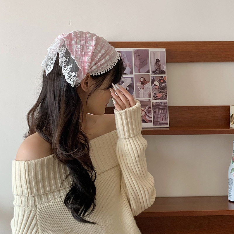 Turbante de verano pastoral nuevo pañuelo de encaje floral tocado para tomar fotos bufandas super inmortales bufandas bufandas de seda al por mayor