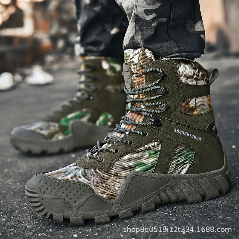 Bienestar Estilo de gran tamaño Botas tácticas de senderismo al aire libre Entrenamiento de campo Entrenamiento de campo Botas militares Zapatos de senderismo Botas de hombre de alta calidad