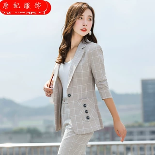 职业装上班气质高端正装女套装大学生面试学院风韩版宽松休闲西装