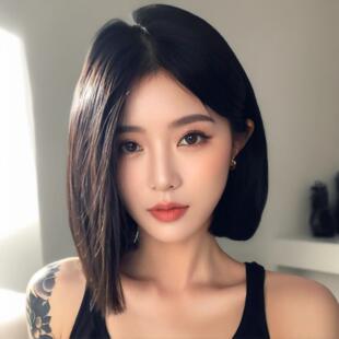 Korean short hair female middle bangs royal elder sister hairstyle simulation whole top headgear source factory in stock a generation of hair