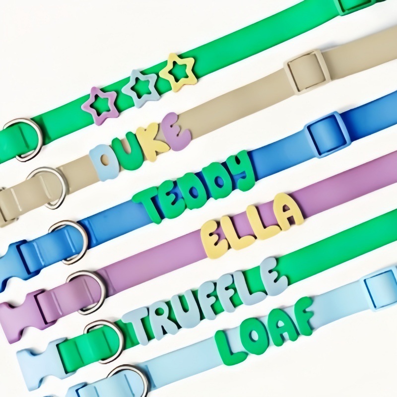 Explosiones transfronterizas de silicona DIY letras inglesas collar cinturón de silicona letras decoración gato y perro fábrica directa