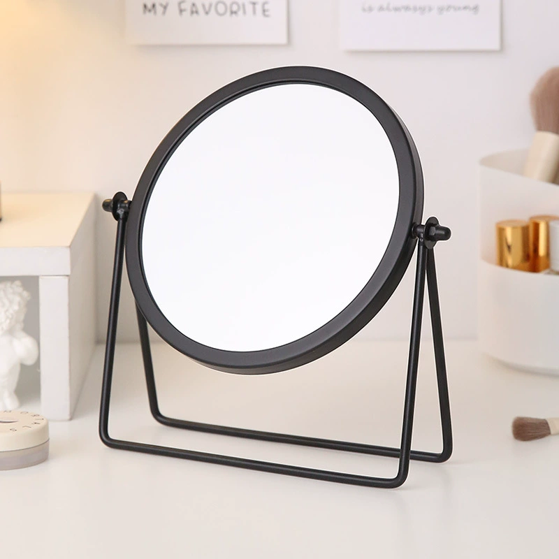 Портативная настольная визажная панель Iron Makeup Make -up Student Dormation Desktop Single Make -up Beauty Makeup Mosque с вращающимся основанием круглая нижняя часть принцесса зеркало