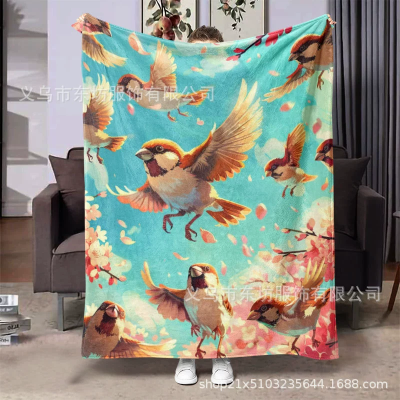Симпатичные животные маленький воробей простой теплый и удобный фланелевый одеяло подходит для всех сезонов