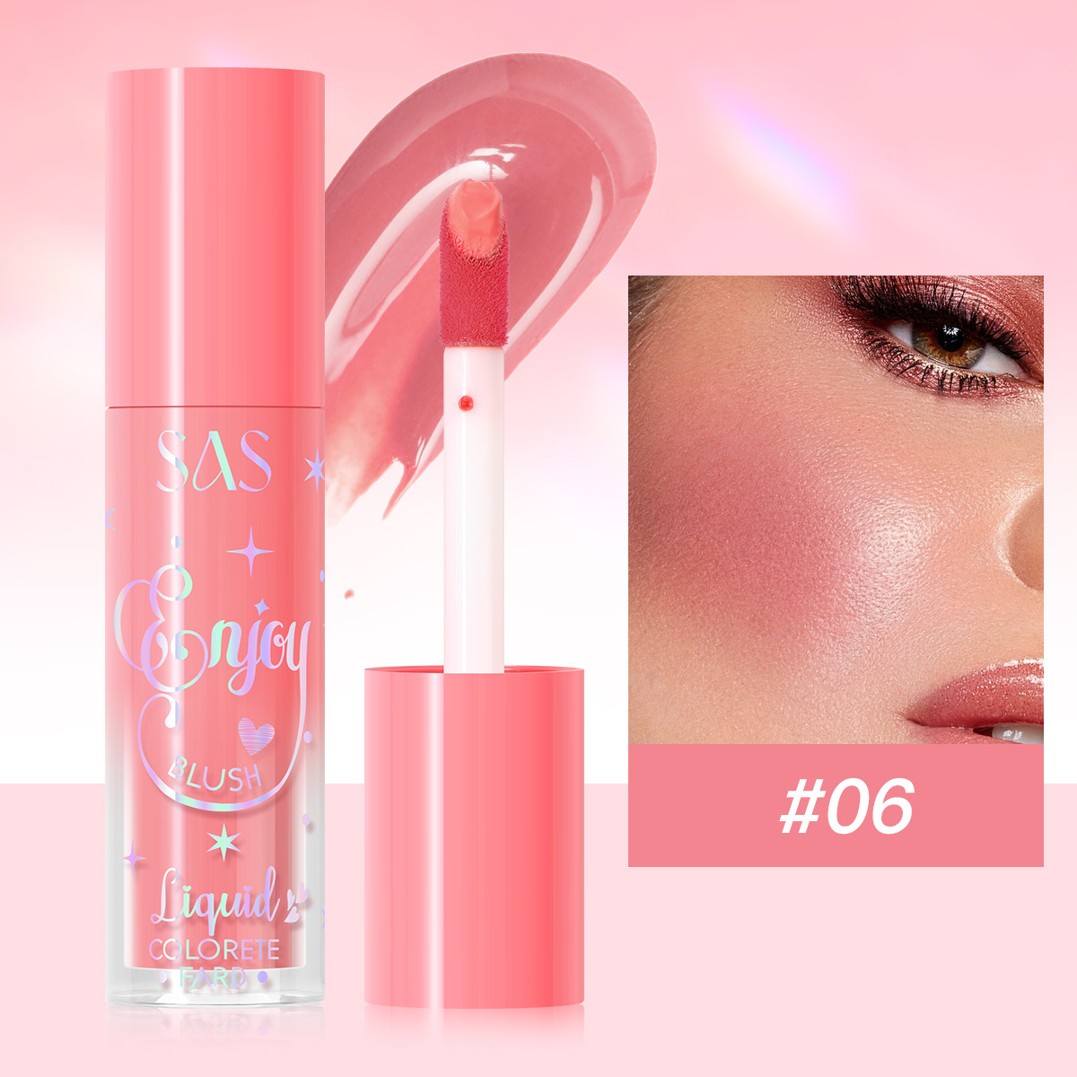 SAS transfronterizo especial maquillaje de belleza venta caliente desarrollo de color impermeable líquido natural blush SAC164
