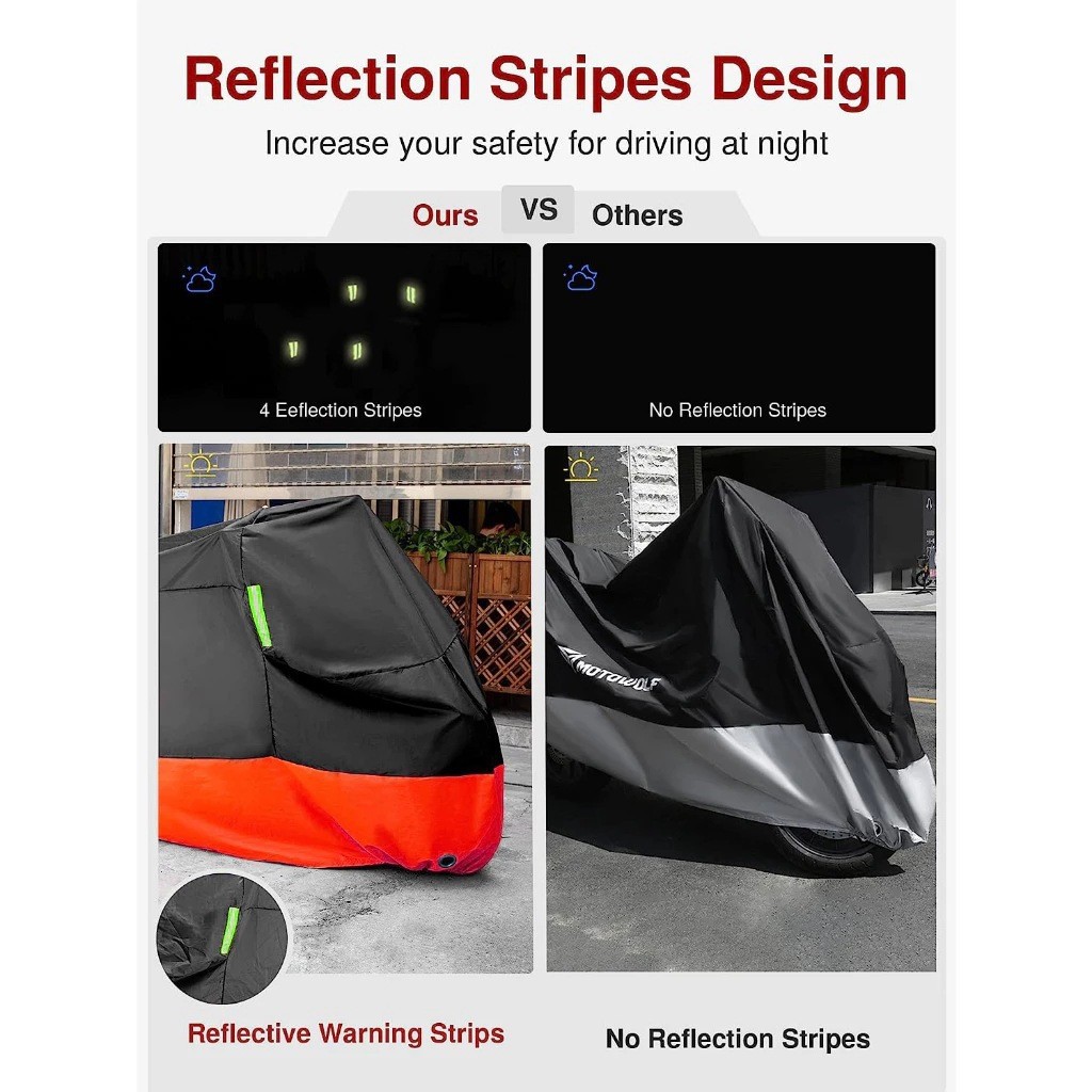 Motorcycle cover, scooter cover, electric scooter cover, rain cover, sunshade, dust cover, and sun protection cover