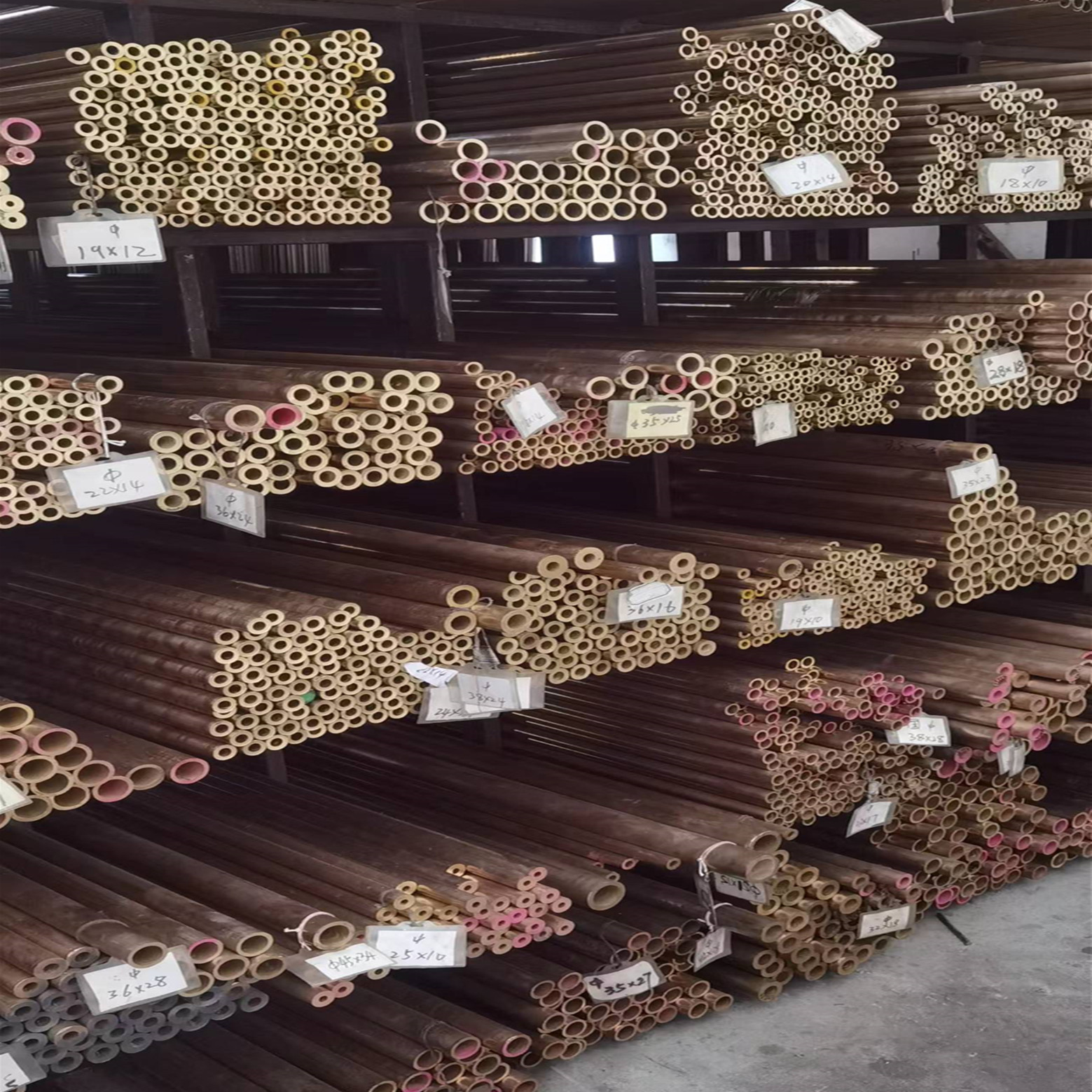 现货大口径厚壁22*1.5黄铜管、黄铜棒、锡青铜、铜套等加工