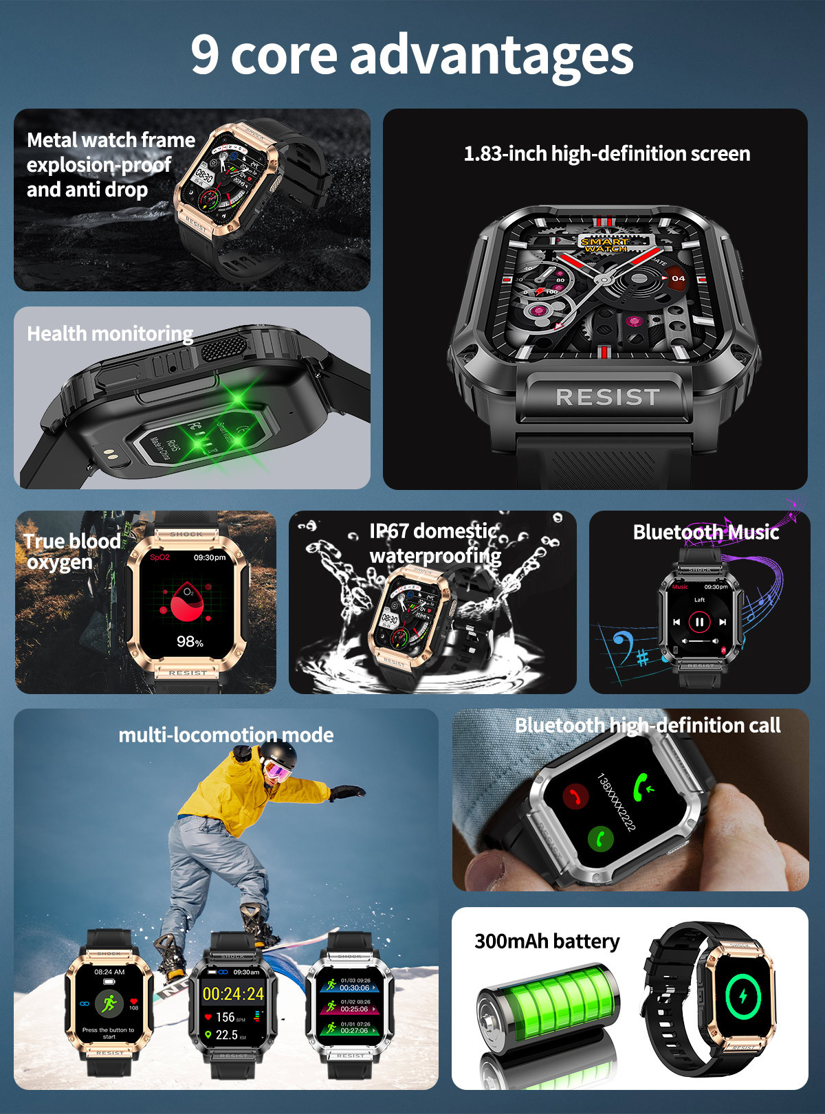 NK36 Smart Watch orologio da polso da uomo da 1,83 pollici chiamata Bluetooth_voghion.com