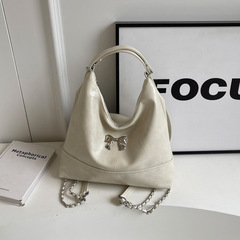 Silver Tote Bag for Women, Large Capacity, 2024 New Style Fashion Dual-Shoulder Bag with Butterfly Multifunction, High-End Feel, Travel Backpack