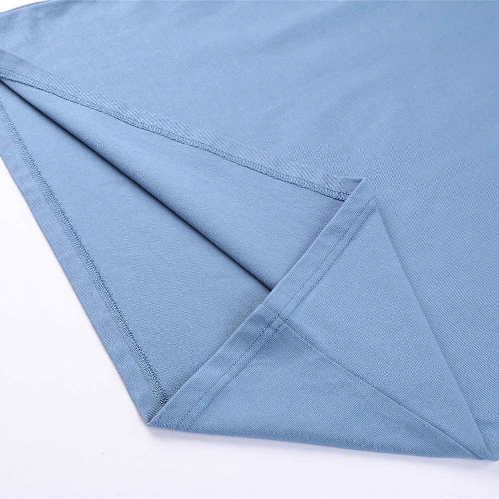 320g marca de moda americana Xinjiang algodón pesado de algodón de manga corta Camiseta de los hombres de color sólido de los hombres sueltos camiseta blanca