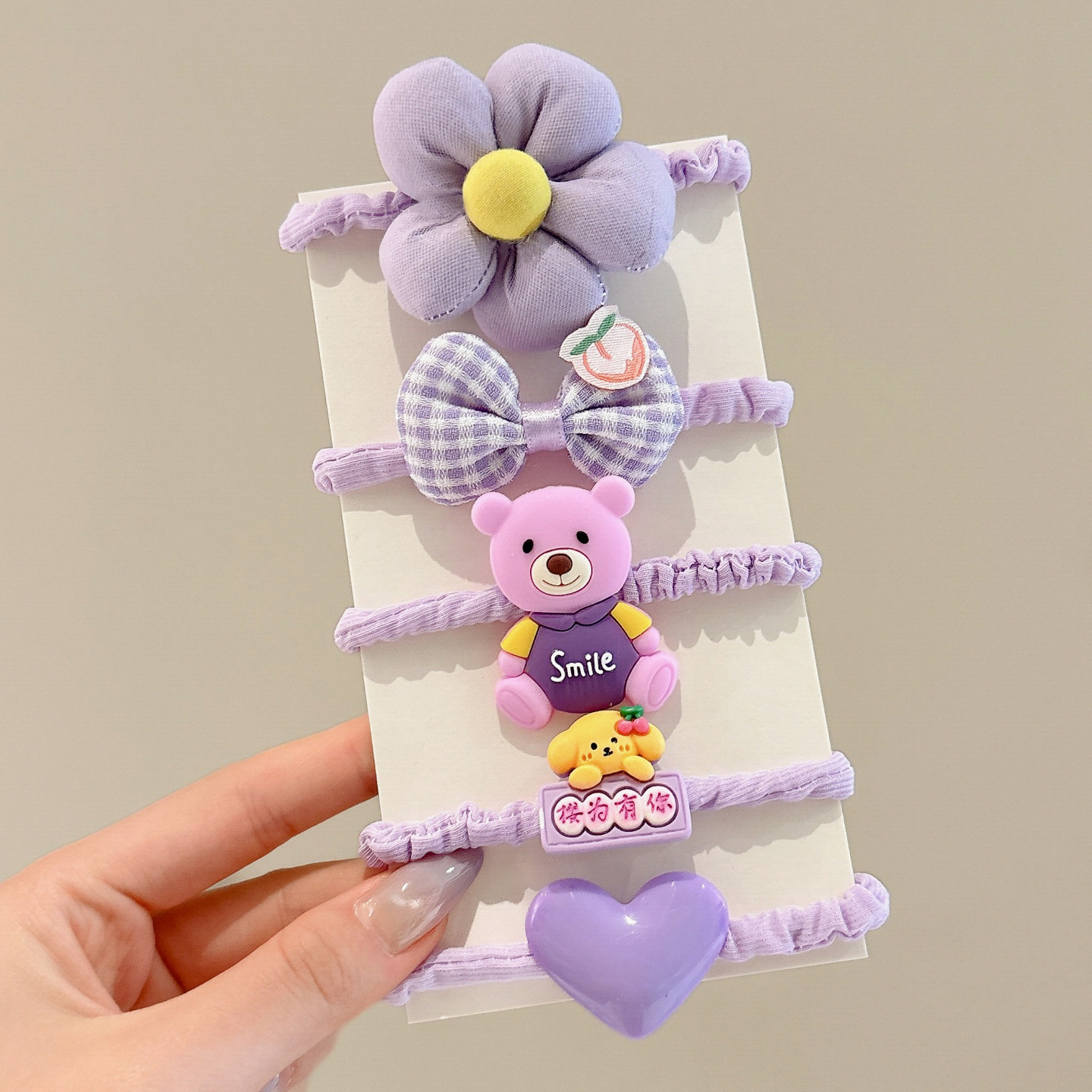 Anillo de cabello para niños joyas de cabello para bebés niñas pulgar pequeño correa de goma de dibujos animados para niñas no lastimar cabello lindos cabello