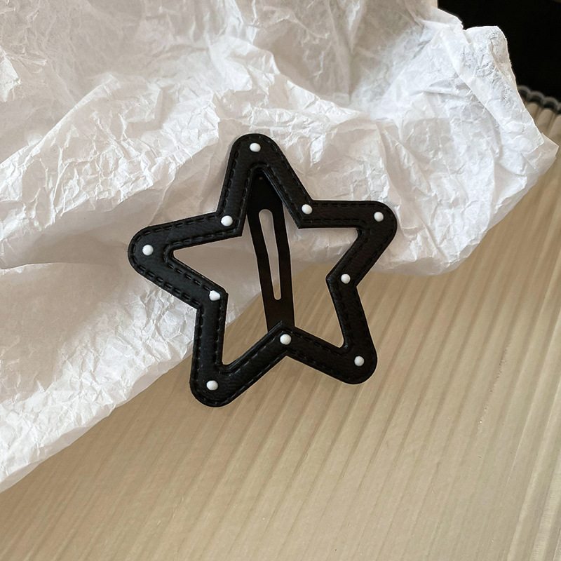 黑白波点星星发夹额前碎发刘海夹可爱通勤BB夹甜酷辣妹潮流发饰女详情32