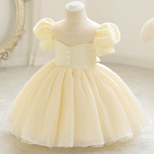 New style flower girl dress for baby girls' wedding, princess-style children's dress for stage performance, children's birthday party dress, cross-border.